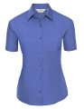 Dames blouse korte mouw Poplin Russell R-935F-0 Corporate Blue